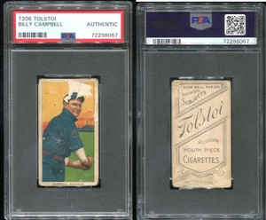 T206 Billy Campbell ~~ PSA Authentic ~~ TOLSTOI *NICE BACK* low pop