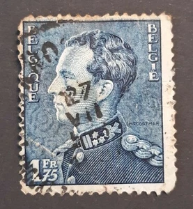 Belgium: King Leopold 1936-1951 1.75 fr used. My ref B47 - Picture 1 of 2