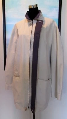 Gabardina Ermenegildo Zegna Italia Caqui Algodón Coche con Capucha Talla XL/54" Foto 1 de 4