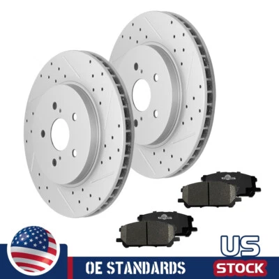 For Lexus RX330 RX350 Toyota Highlander Front Disc Rotors Ceramic Brake Pads - Image 1 of 4