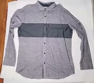 Marc Ecko Shirt Button Up Men's SZ XL Cut and Sew Striped Long Sleeve Shirt Blue - Picture 1 of 8