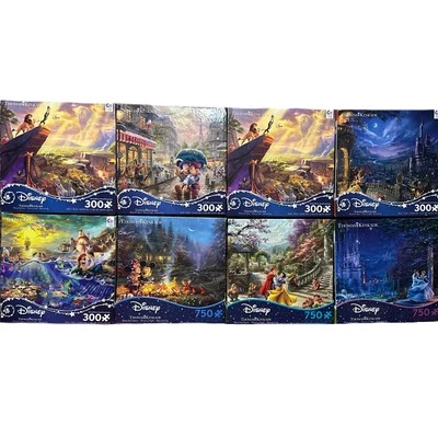 (NEW) Bundle/Lot of 8x Disney Puzzles! Thomas Kinkade Disney Dreams Collection - Image 1 of 4