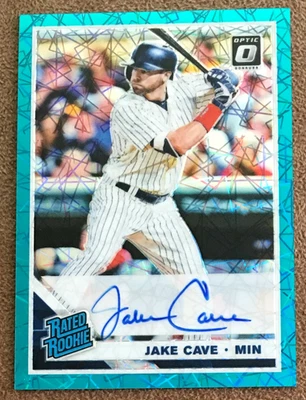 2019 Donruss Optic Autograph FOTL Velocity Teal /35 Jake Cave #RRS-JC Rookie SSP - Image 1 of 4
