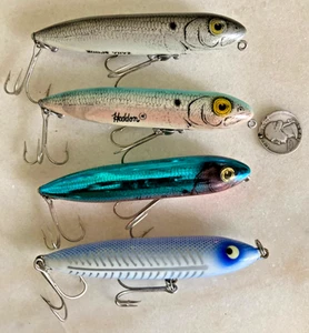 LOTE 4 SEÑUELOS CRANKBAITS DE SUPERFICIE HEDDON TOPWATER ZARA SPOOK PESCA ZARA-SPOOK DAW - Imagen 1 de 8