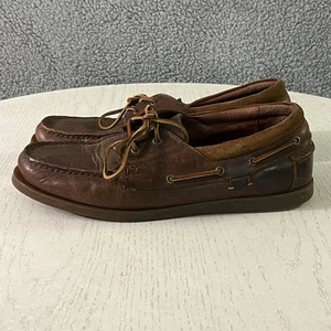 Polo Ralph Lauren Schuhe Herren 12D Braun Leder Dayne Boot Deck Mokassinnaht Halbschuhe - Bild 1 von 18