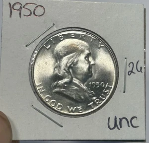 1950 Franklin Half Dollar Coin  - Picture 1 of 2