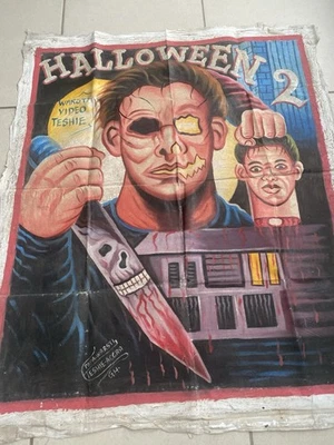 Papa Warsti Ghanaian Teshie-Accra Hand Painted GHANA Halloween 2 Horror POSTER Foto 1 de 4