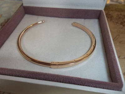 Genuine Authentic Pandora Rose Gold Signature I-D Open Bangle 589493C00 - 17.5cm - Image 1 of 2