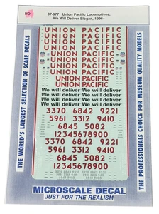 Calcomanía a microescala locomotoras Union Pacific entregaremos eslogan 87-977 - Imagen 1 de 3