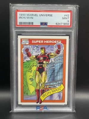 1990 Marvel Universe Series I #42 Iron Man PSA 9 Mint - Avengers - Image 1 of 2