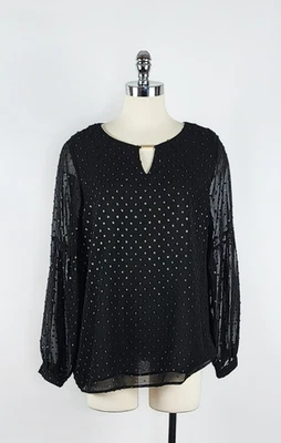 Blusa Dressbarn Negra Bordada Tachuelas Cuello Cerradura Para Mujer Talla Grande Nueva Foto 1 de 4