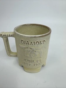 FRANKOMA Pottery Prairie Green COFFEE MUG CUP DIAMOND JUBILEE 75th Aniv Oklahoma - Picture 1 of 6