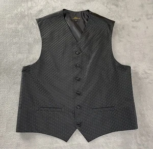 Louis Roth Dress Vest Mens Large Black Blue Formal Vest - Picture 1 of 14