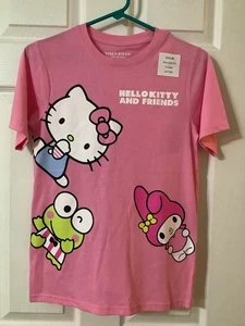 New Hello Kitty & Friends Shirt Pink Front & Back Design Sanrio Child Size XL - Picture 1 of 2