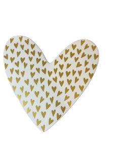 Coton Couleurs Happy Everything Grand Coeur Blanc Petits Coeurs Dorés - Photo 1/2