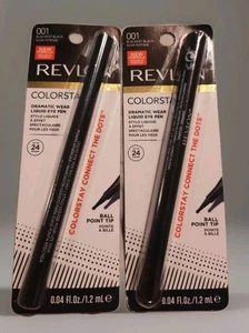 2 PACK Revlon Colorstay Liquid Eye Pen Eyeliner 16 Hour Liner 001 Blackest Black - Picture 1 of 1