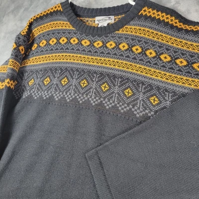 Suéter Obermeyer Para Hombre Talla XL De Colección Snowboard Esquí Naranja Negro Islandés Foto 1 de 4