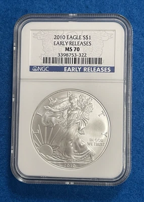 2010 American Silver Eagle NGC MS70 Early Releases - Image 1 of 4