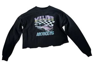 Prince Peter Girls Malibu Motors Cropped Distressed Sweatshirt Size L(12) - Picture 1 of 4