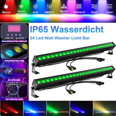 2X 192W Wasserdicht IP65 24LED Wall Washer RGB Partylicht DMX Outdoor Show Party - Bild 1 von 4