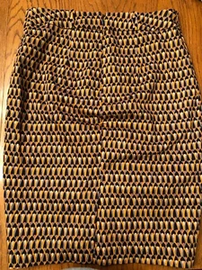 Mossimo Bleistiftrock 12 Damen schwarz gold geometrisch schmeichelhaft gefüttert Karriere - Bild 1 von 6