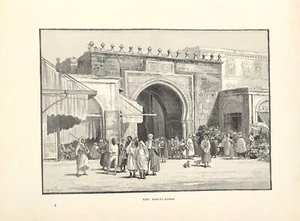 The Bab-El-Bahr Gate of the Sea Bejaia Algeria 1875 woodcut print Picturesque - Picture 1 of 3