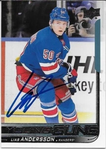 Autographed 18-19 UD New York Rangers Young Guns Lias Andersson Rookie Card - Picture 1 of 2