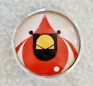 Charley Harper Cardinal Red Bird Songbird 1" Glass Sewing Button CP277 - Picture 1 of 2