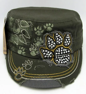 Animal Paw Claw Distressed Childrens Youth Kids Adjustable Cadet Cap Hat NWT - Picture 1 of 7