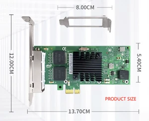 Intel I350-T4 4-portowa karta serwerowa Ethernet I350T4X1 Pcie3.0 X1 Intel i350AM4 - Zdjęcie 1 z 7