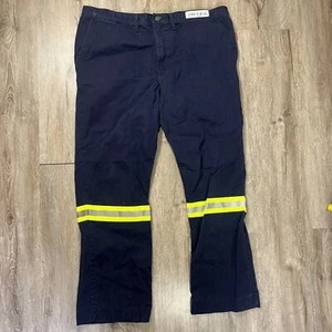 Westex Men's FR Pants 39x30 Neon Navy Blue Work Reflective Yellow Uniform - Picture 1 of 7