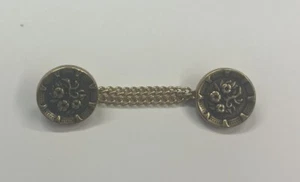 Trachtenknopf, gold Kunststoff, Dirndl Knopf, 2 Knöpfe mit Kette - 18 mm - Bild 1 von 4