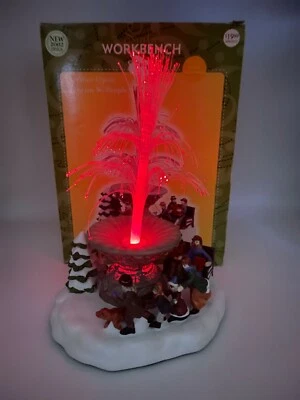 Santa’s Workbench Fiber Optic Fountain With People Christmas Village Display - Image 1 of 4