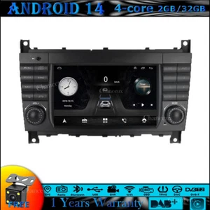 9"Android 14 Head Unit Radio Carplay GPS SATNavi DAB For Mercedes CLK Class W209 - Picture 1 of 13