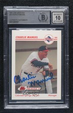 1991 Line Drive Pre-Rookie AAA Charlie Manuel #99 BAS Certified BGS Encased Auto