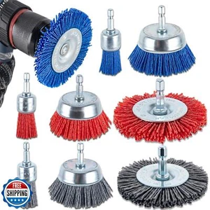 Cepillo de filamento de nailon - Paquete de 9 ruedas de taladro de cerdas de alambre abrasivo y juego de tazas con - Imagen 1 de 5