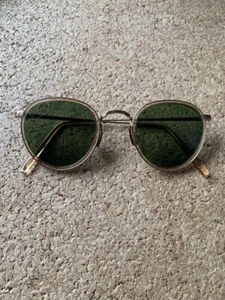 Oliver Peoples OV1104S Mp-2 514552 Buff Gold/Green Oval Sunglasses Used w/Case - Picture 1 of 12