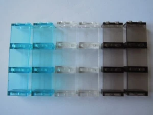 LEGO 4664 PANEL 1 X 2 X 2 MIT SEITENSTÜTZEN TRANSPARENT/SCHWARZ/BLAU X 6 - Bild 1 von 9