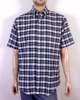 vintage 80s 90s EUC L.L. Bean Green/Cream OCBD Shirt Button Down Oxford L / 16 - Изображение 1 из 4