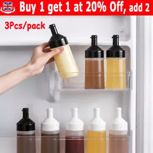 3 x Plastic Clear Squeeze Squeezy Sauce Bottle Mayo Dispenser Bottles UK Stock - Picture 1 of 12