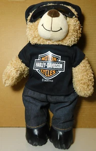 Harley-Davidson ~ environ Bandana et lunettes ours motard en peluche bouclée 17" - Photo 1/24