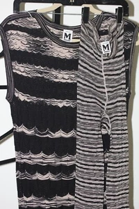 Vestido M MISSONI Tejido + Leggings *JUEGO de 2 Piezas* 4US/40I/38F Negro/Beige Mini - Imagen 1 de 17