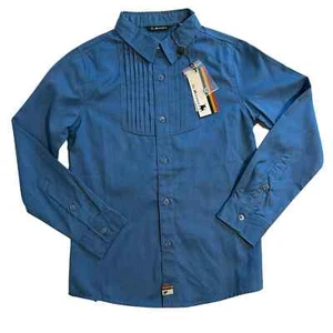 NWT La Miniatura Blue Denim Tuxedo Shirt Boys 10 - Picture 1 of 7