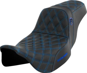 Saddlemen SDC Pro Series Blue Lattice Gelcore Seat for 2008-2024 Harley Touring - Picture 1 of 2