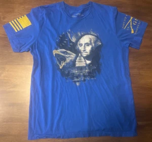 Grunt Style Mens Size Large T-Shirt Patriotic George Washington Blue - Picture 1 of 5