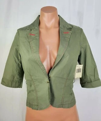 Guess Jeans Girls Green Cotton Fitted Blazer Jacket Size Small S NWT - Image 1 of 4