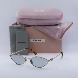 MIU MIU MU56ZS ZVN50K Pale Gold/Light Grey 56-17-140 Sunglasses New Authentic - Picture 1 of 6