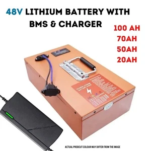 48V BMS Akku 20AH 50AH 70 100AH + Ladegerät für 2000W Motorboot Van Bike Li on - Bild 1 von 11