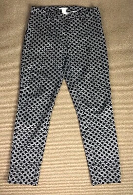 Pantalones cortos para mujer H&m azul blanco geométricos elásticos bolsillos delanteros planos 10 Foto 1 de 4