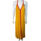 Pitusa Pima Sundress Sleeveless Maxi Dress Gold Red Petite / XS / Small 